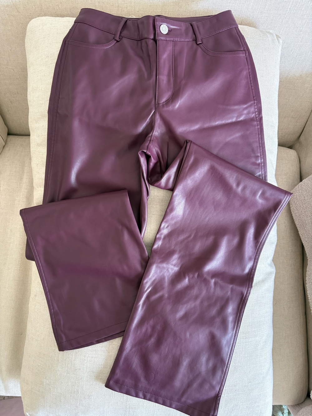 Garage Women’s Faux Leather Pantalon Brooke Straight Leg Pants fig color